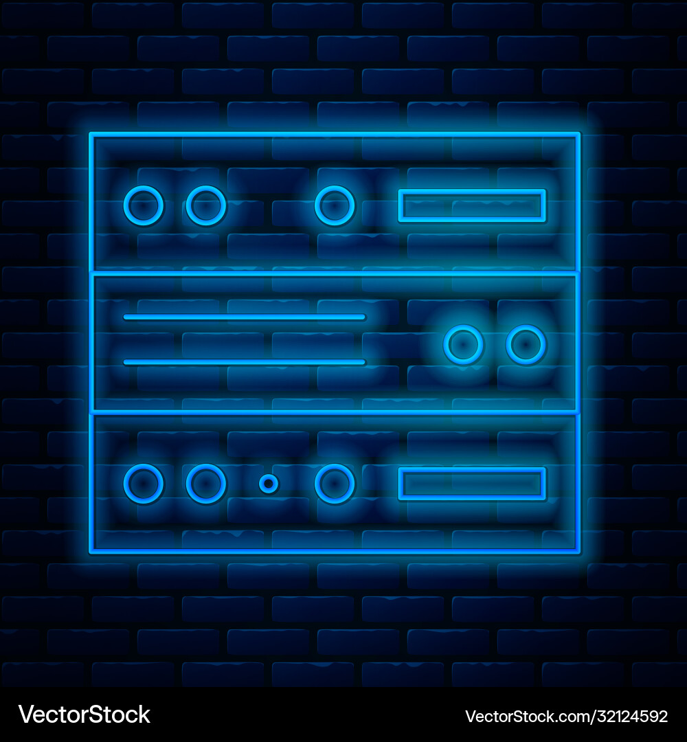 Glowing neon line server data web hosting icon Glowing neon line server data web hosting icon vector image