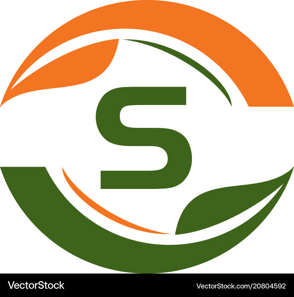 Green project solution center initial s vector image