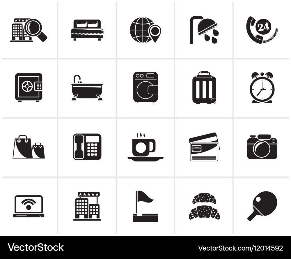 Hotel & Motel Service Icons Vector Image