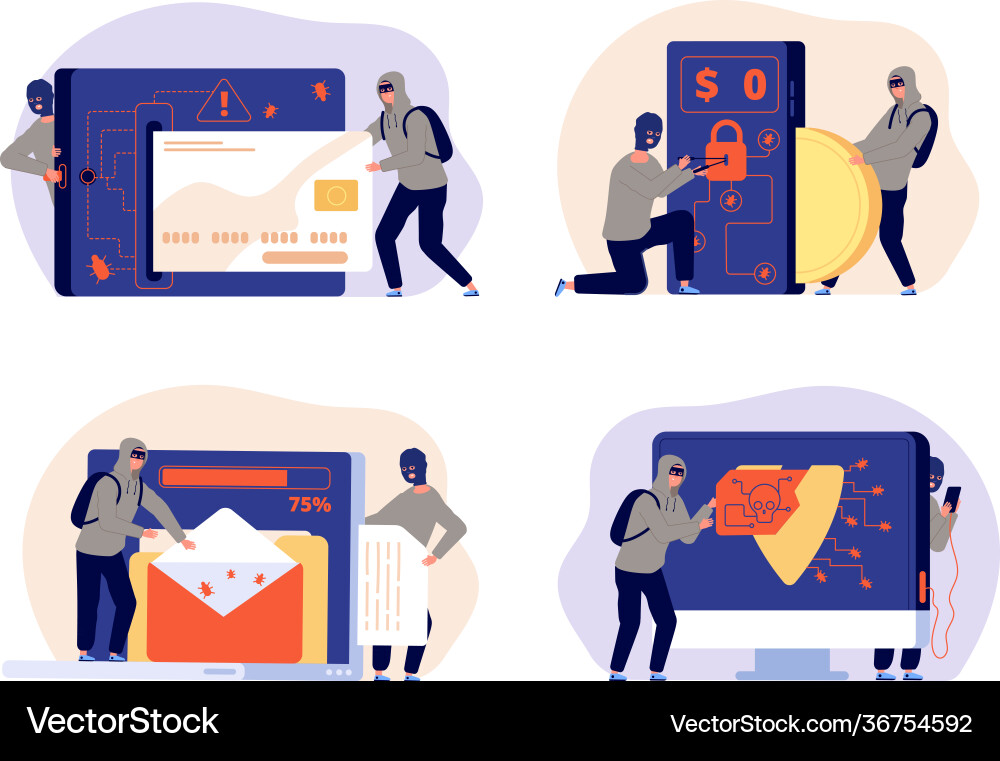 Information hacking spy hacker phishing internet vector image