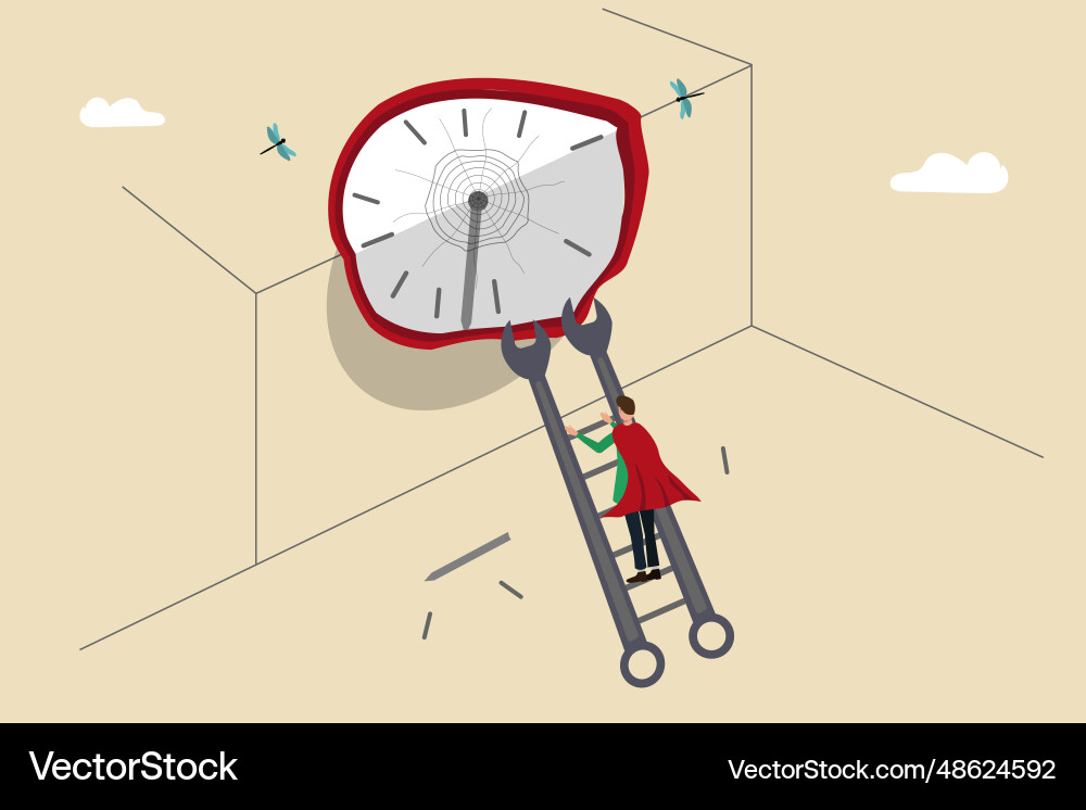 Lost time trying to improve things or problem Lost time trying to improve things or problem vector image
