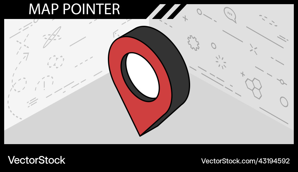 Map pointer isometric design icon web 3d Map pointer isometric design icon web 3d vector image