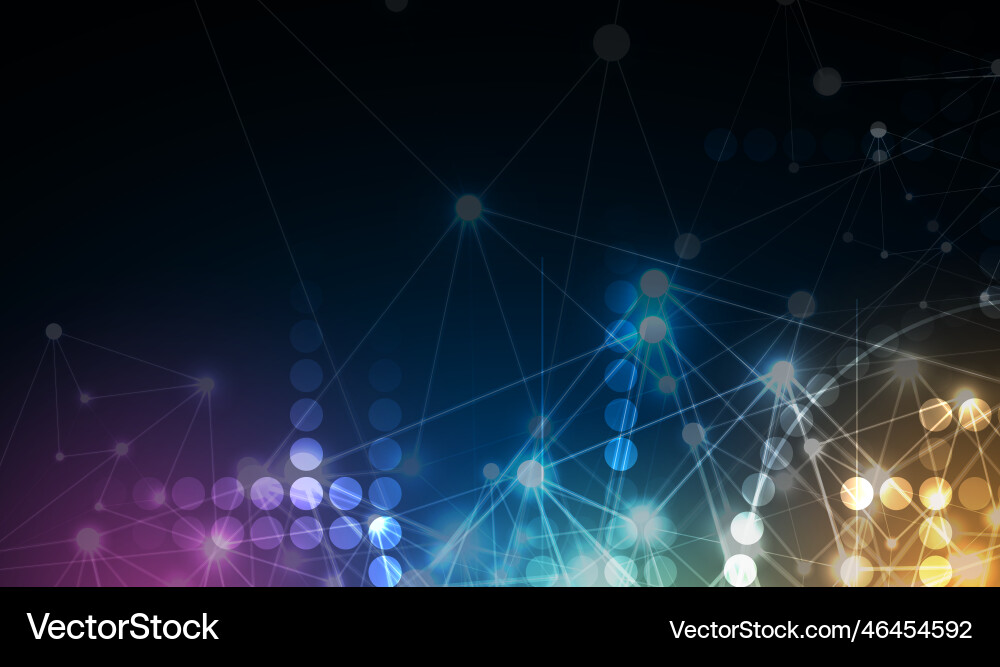 Neural network concept connected cells with links vector image