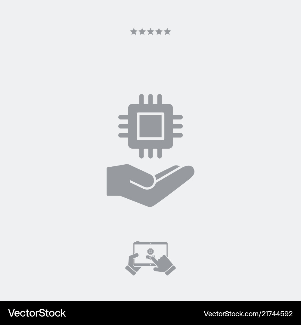Processor symbol - minimal icon vector image