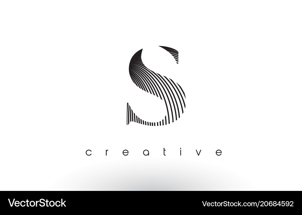 S logo design with multiple lines and black Vector Image