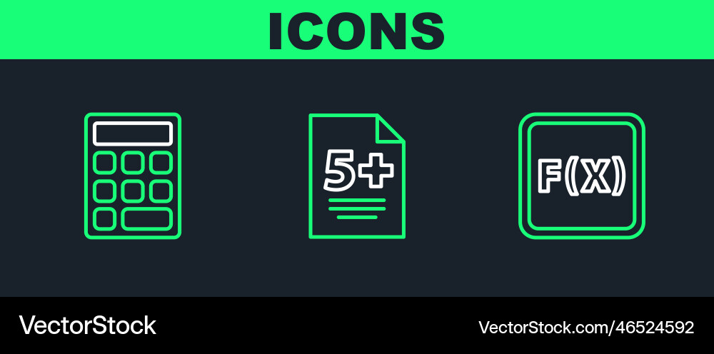 Set line function mathematical symbol calculator Set line function mathematical symbol calculator Vector Image