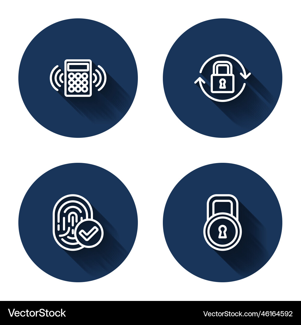 Set line security keypad access panel lock Set line security keypad access panel lock vector image