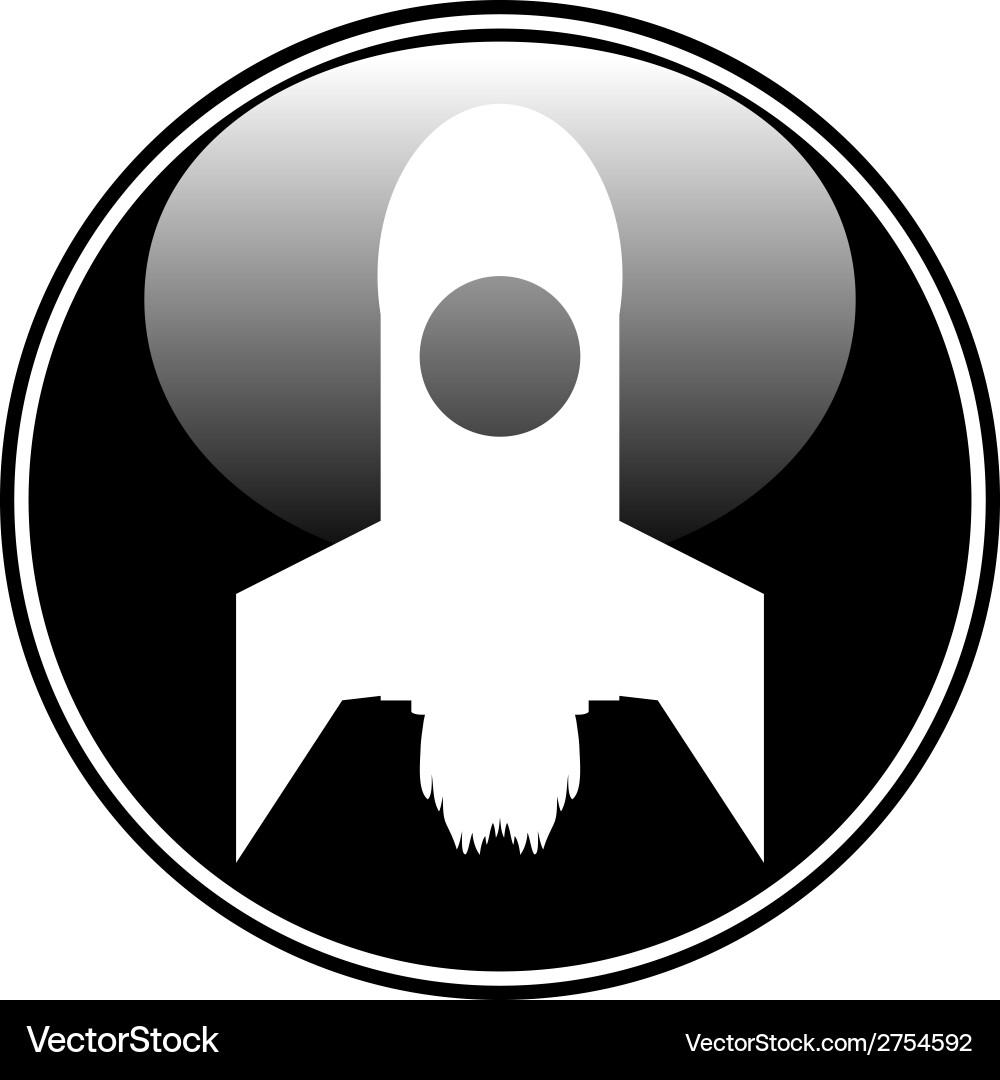 Starting rocket button Vector Image