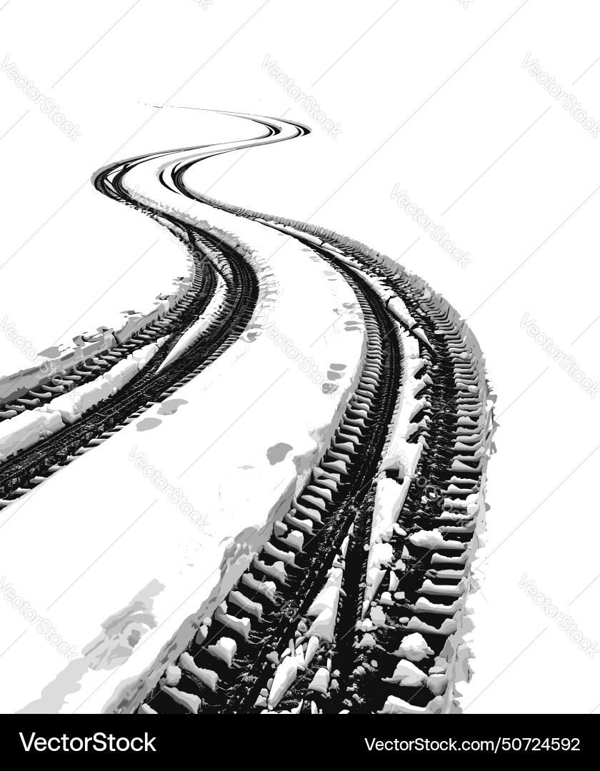 Tire tracks vector image