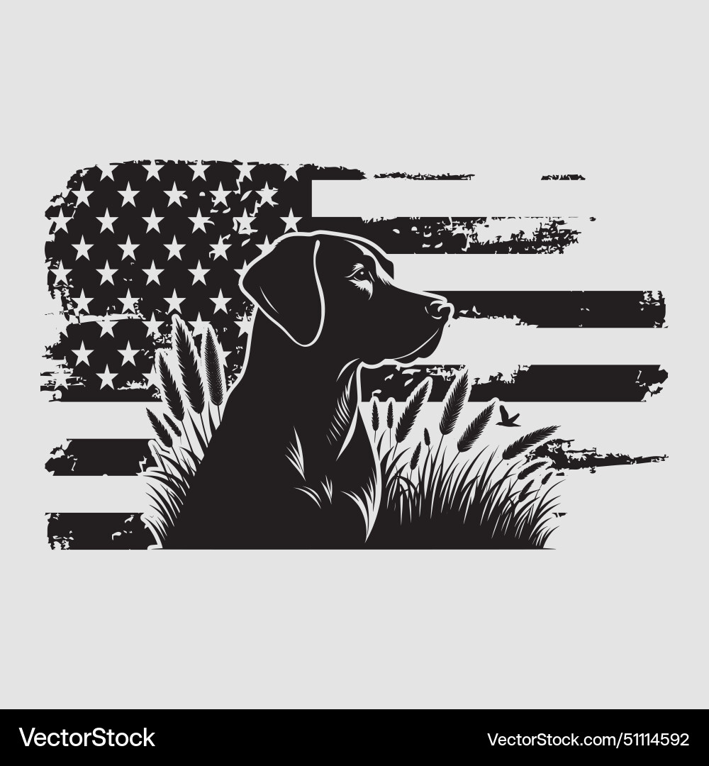 Us hunting dog silhouette svg file Royalty Free Vector Image