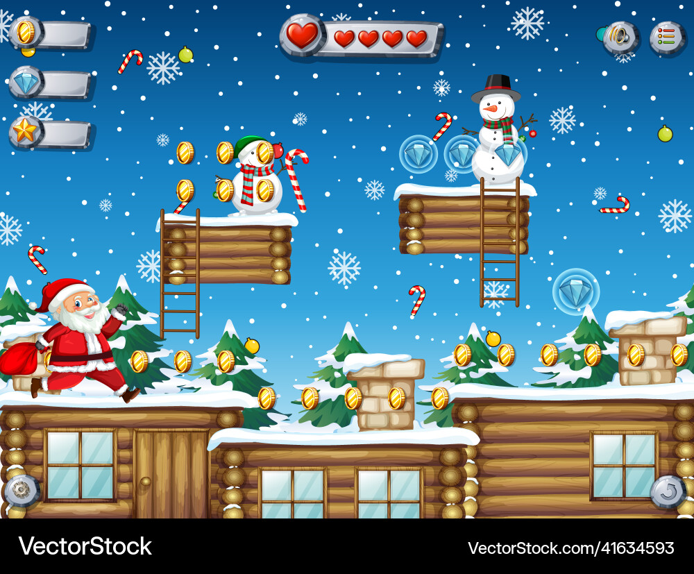 A game template snowing background Vector Image