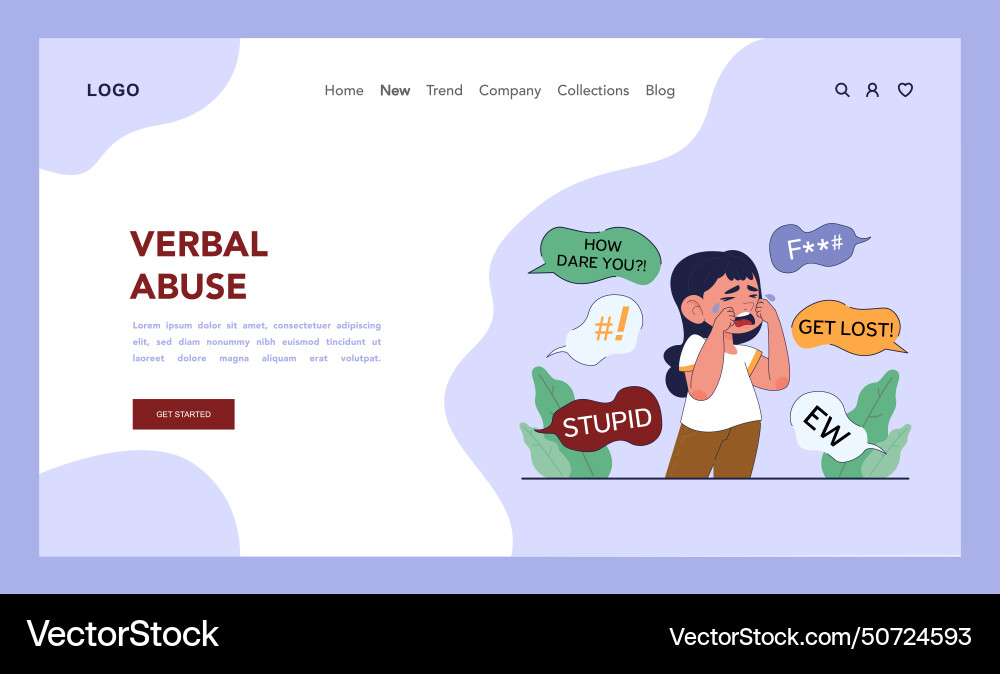 Bullying Web-Banner oder Landing-Seite verärgert Opfer Bullying Web-Banner oder Landing-Seite verärgert Opfer vektorbild