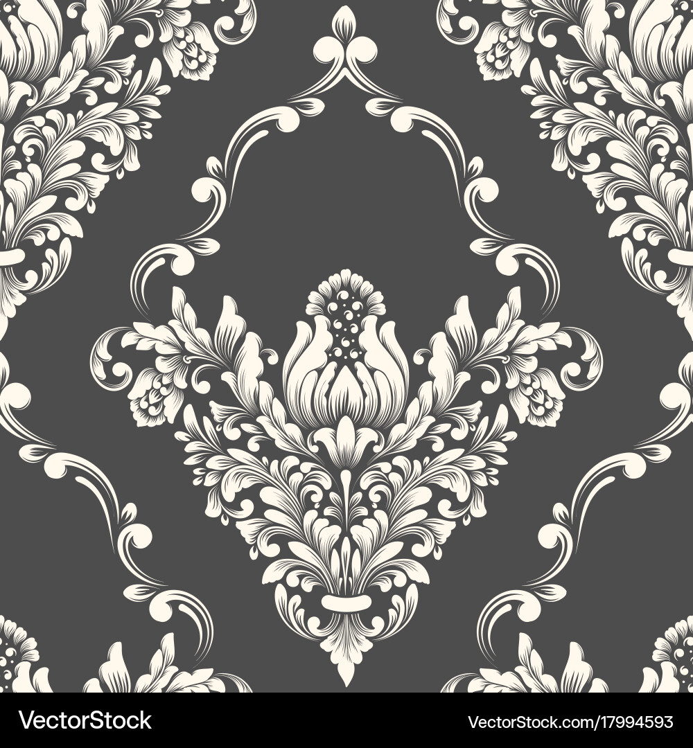 Damask seamless pattern element classical vector image