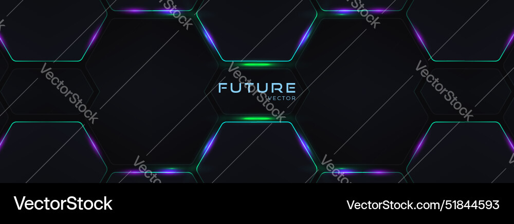 Dark hexagon gaming abstract background Royalty Free Vector