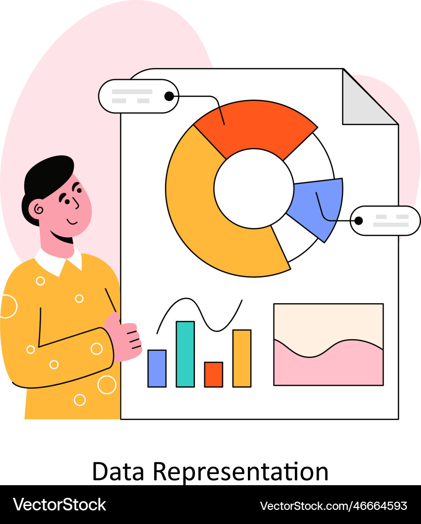 Data representation flat style design illus Data representation flat style design illus vector image