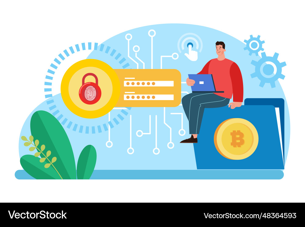 Digital security access concept on white Vector Image