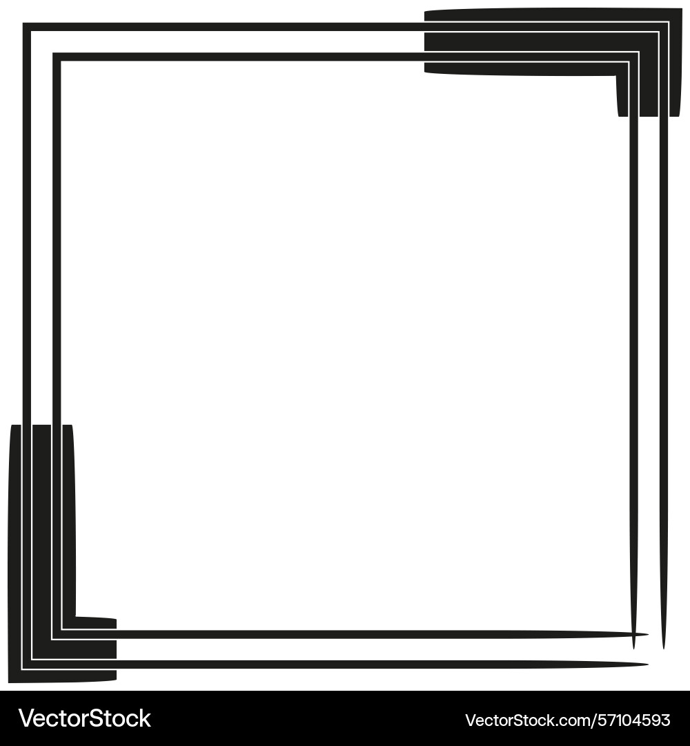 Double line frame square border shape minimal Double line frame square border shape minimal vector image