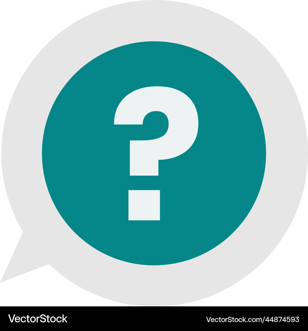 Doubt mark on text box in minimal style Doubt mark on text box in minimal style vector image