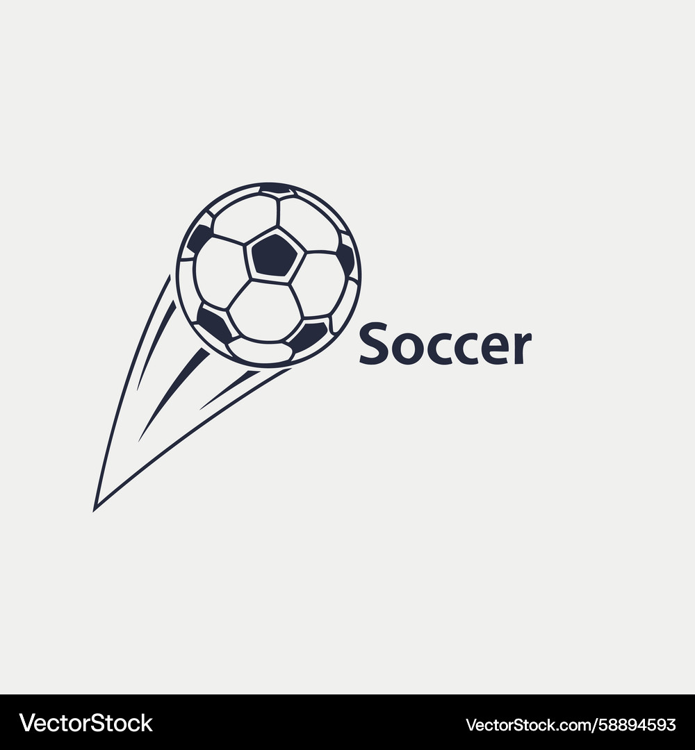 Dynamic soccer ball in motion with trailing lines Vector Image