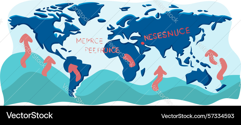 Global flow world map chart design generative ai vector image