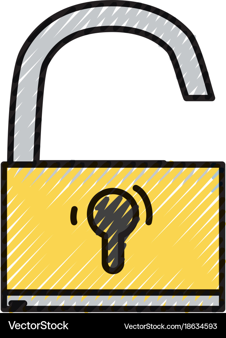 Grated padlock object symbol to security Vector Image