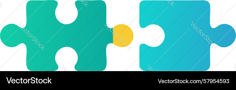 Interlocking Puzzle Pieces - Unity Icon Vector Image