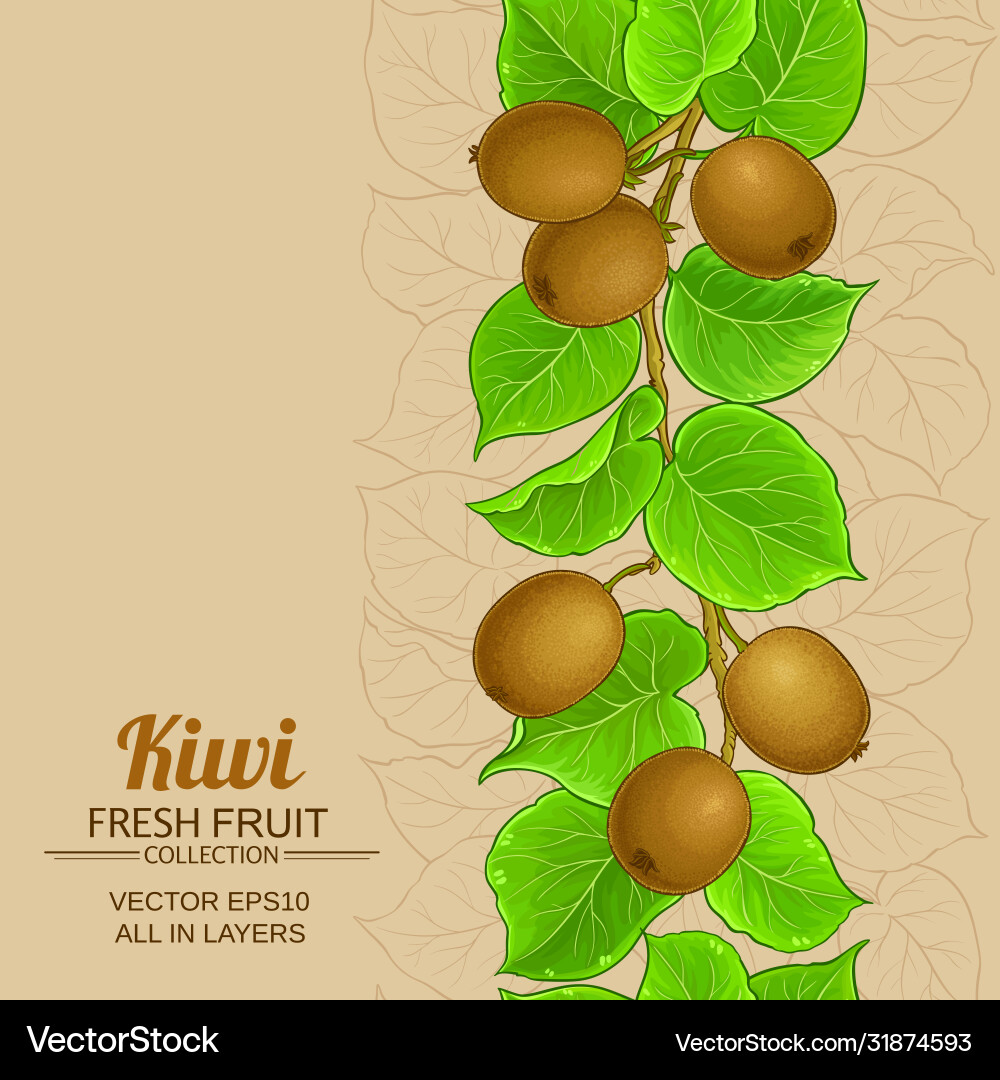 Kiwi branches pattern on color background Kiwi branches pattern on color background vector image