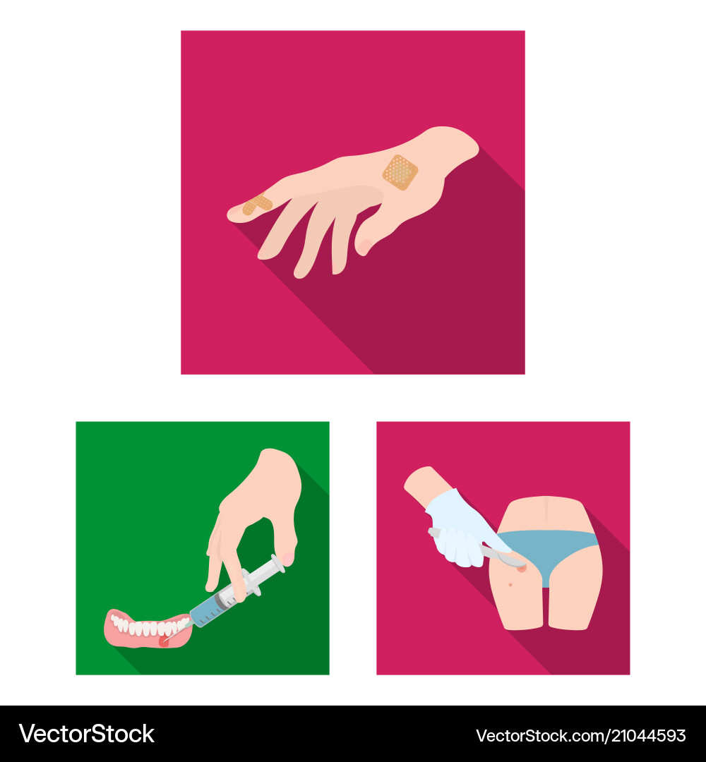Manipulation by hands flat icons in set collection Vector Image