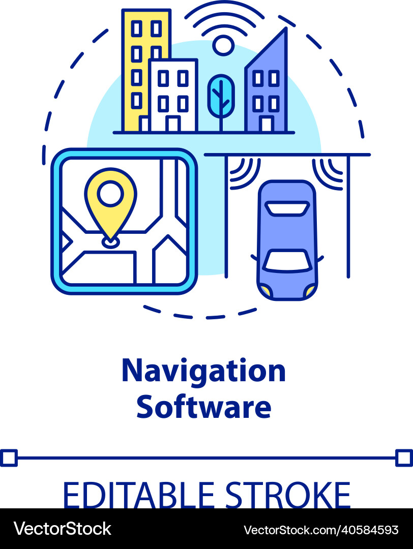 Navigation software concept icon Vector Image