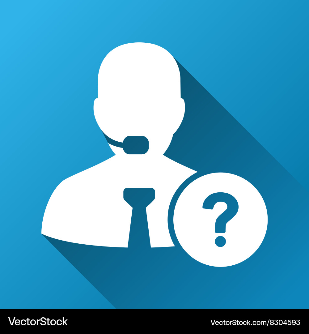Online support operator gradient square icon vector image