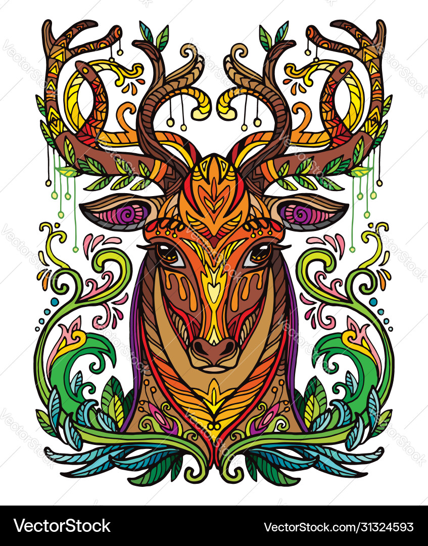 Ornamental deer Ornamental deer vector image