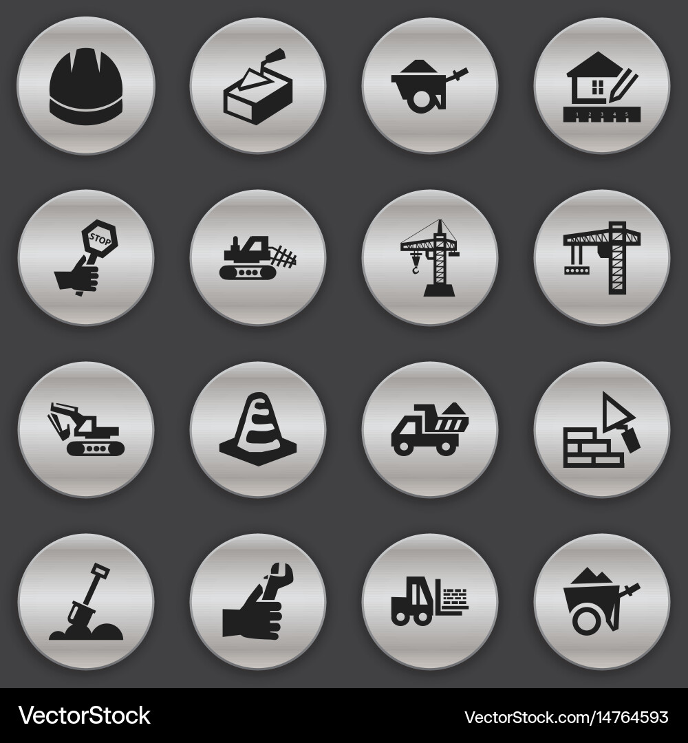 Set of 16 editable building icons includes vector image
