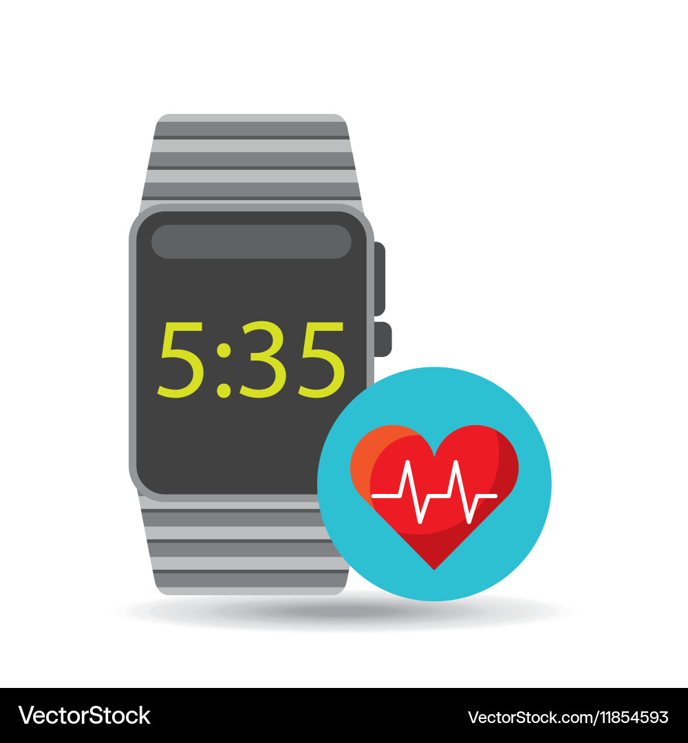 Smart watch technology with heart pulse Vector Image