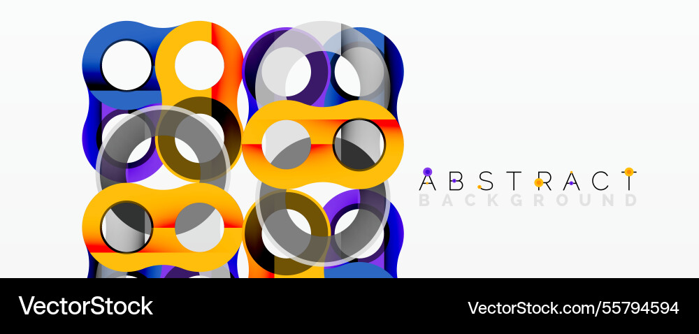 Abstract composition with intertwined circular Vector Image