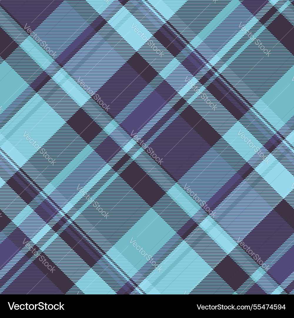 Abstract diagonal plaid pattern in cool blue Vector Image