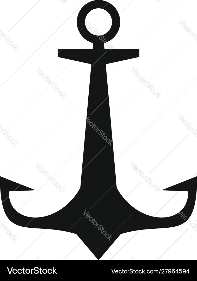 Anchor secure icon simple style Vector Image