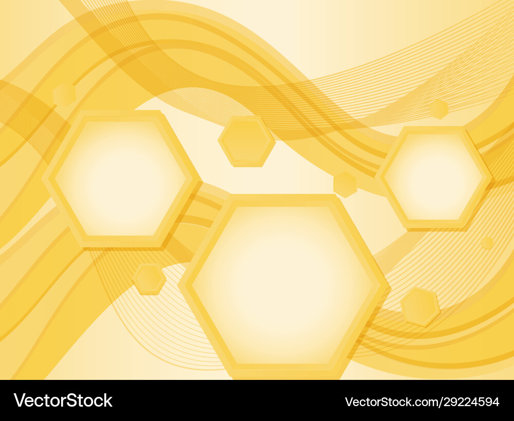 Background design with yellow hexagon patterns vector image