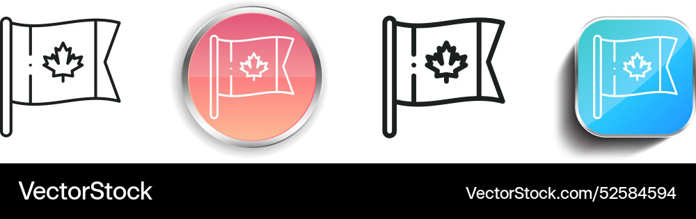 Canada icon thin linear regular and button style vector image