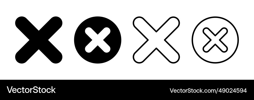 Close icon delete remove cancel exit symbol Close icon delete remove cancel exit symbol vector image