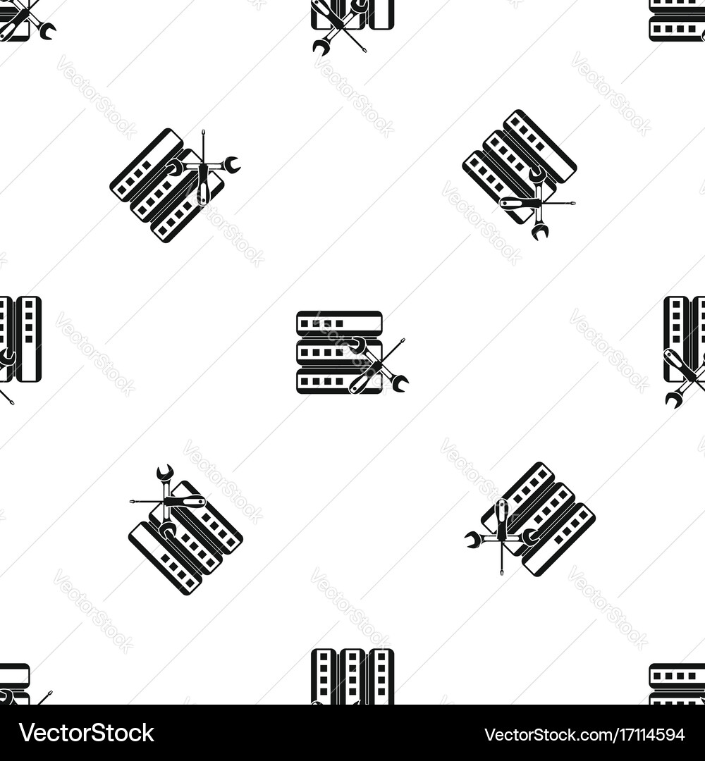 Database with screwdriver and spanner pattern vector image