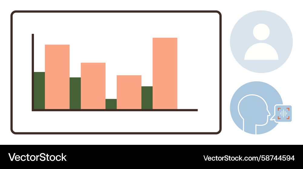 Datenanalyse Dashboard mit Balkendiagramm Vektorbild