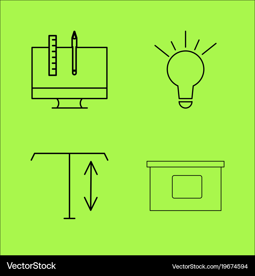 Design elements simple linear outline icon set Vector Image