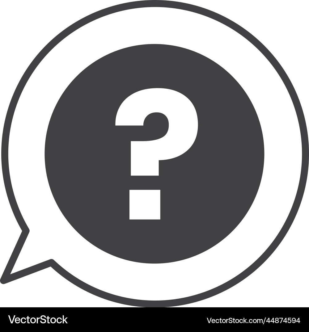 Doubt mark on text box in minimal style Doubt mark on text box in minimal style vector image