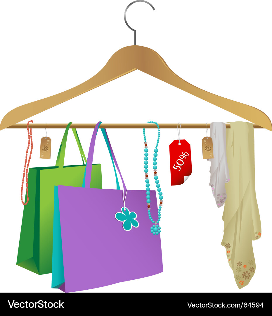 Fashion clothes hanger vector image