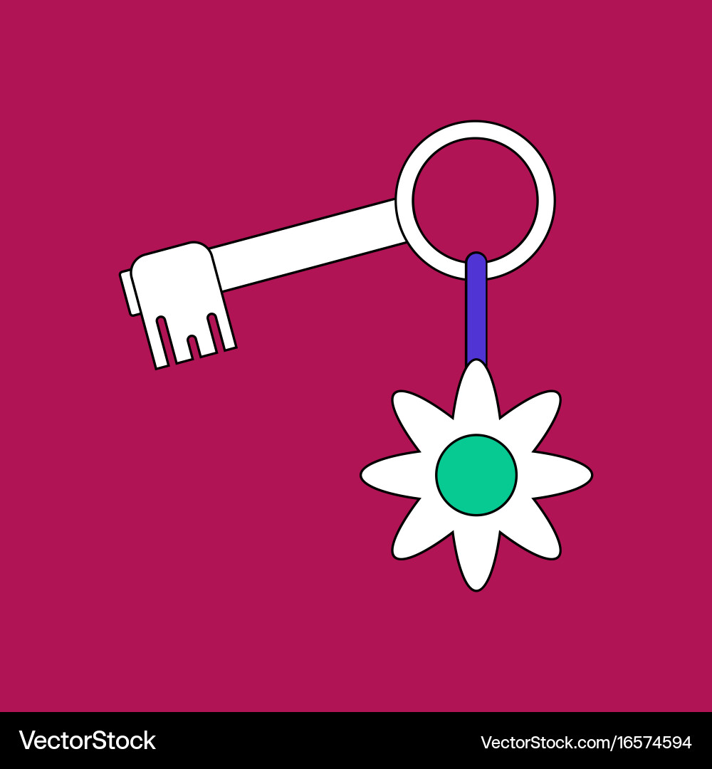 Flat icon design collection key and fob Vector Image