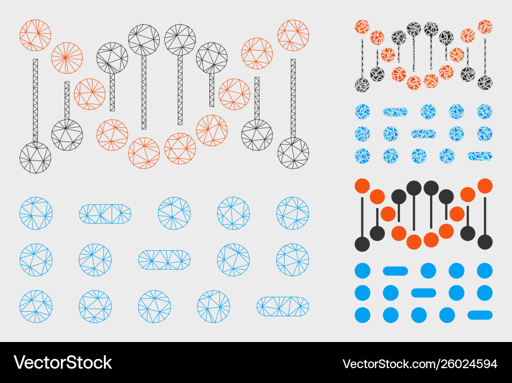 Genome code mesh carcass model and triangle Genome code mesh carcass model and triangle vector image