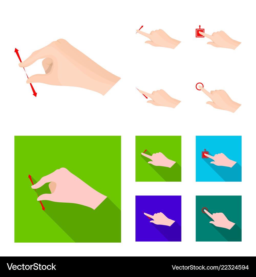 Isolated object of touchscreen and hand logo set Isolated object of touchscreen and hand logo set vector image