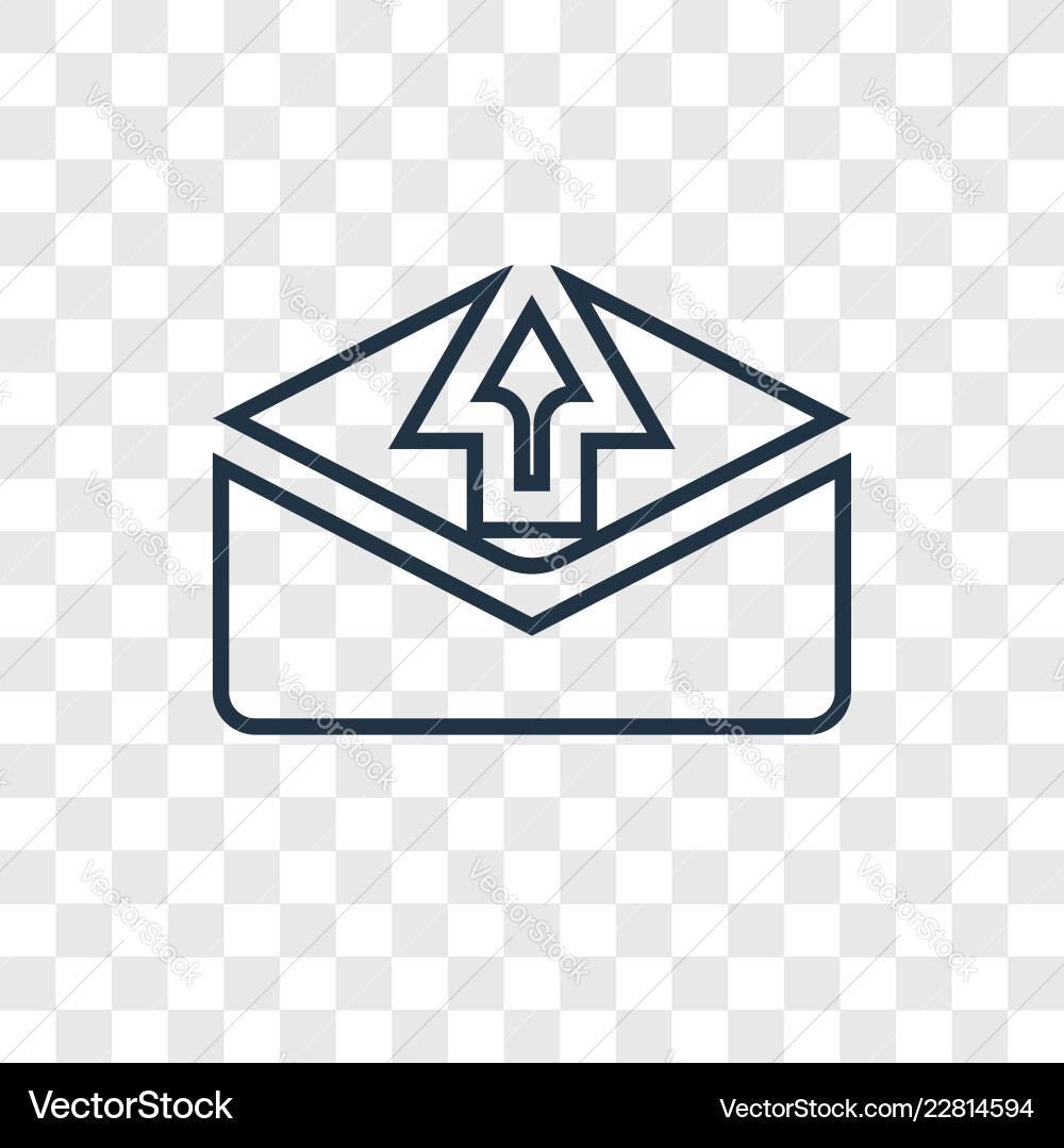 Outbox concept linear icon isolated Outbox concept linear icon isolated vector image