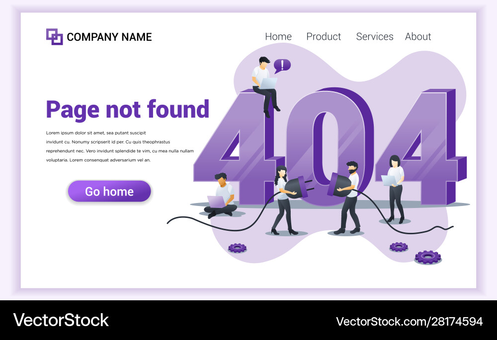 Page not found error 404 concept with people Page not found error 404 concept with people vector image