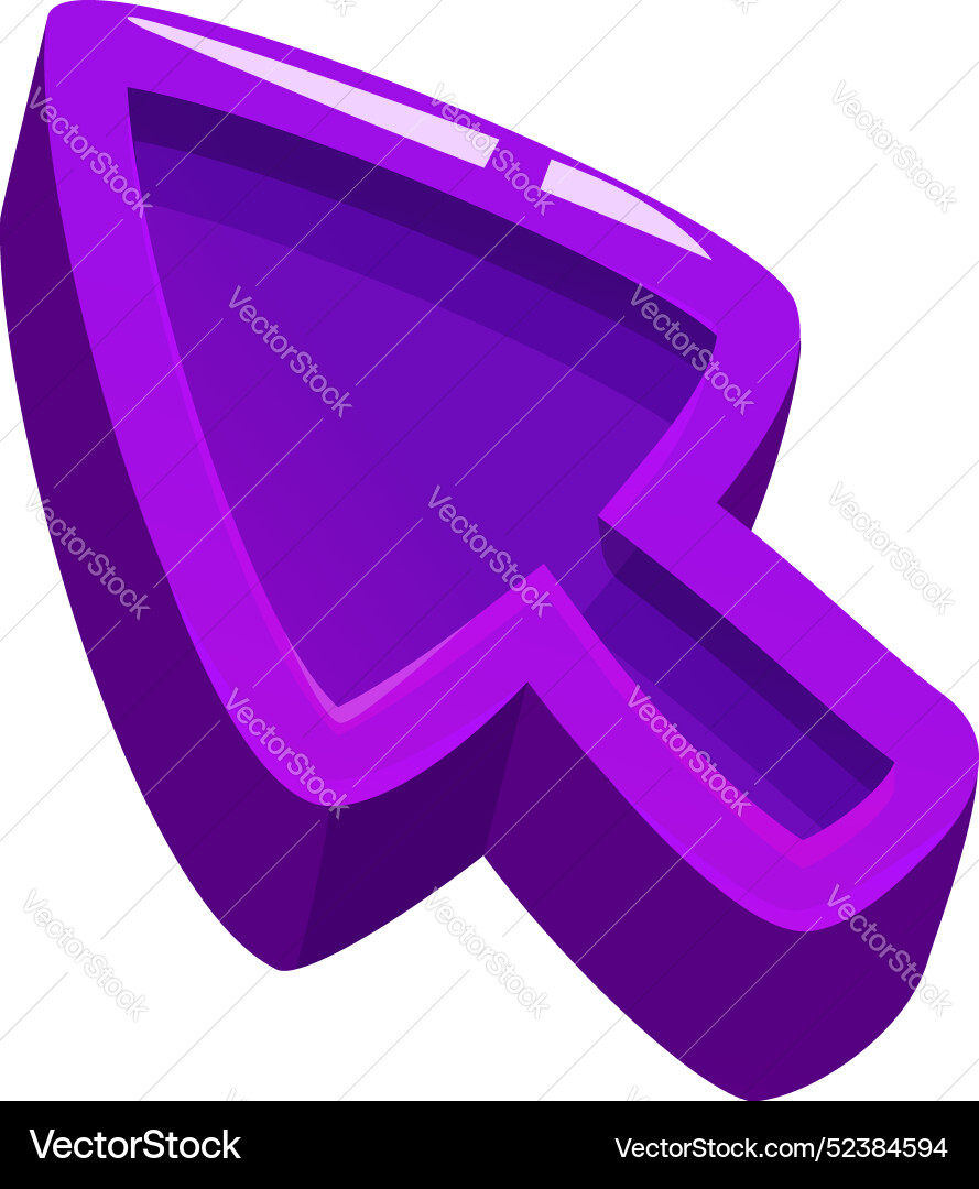 Purple cursor pointing up and right isolated Purple cursor pointing up and right isolated vector image
